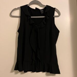 New York & Company Black Ruffle Sleeveless Blouse